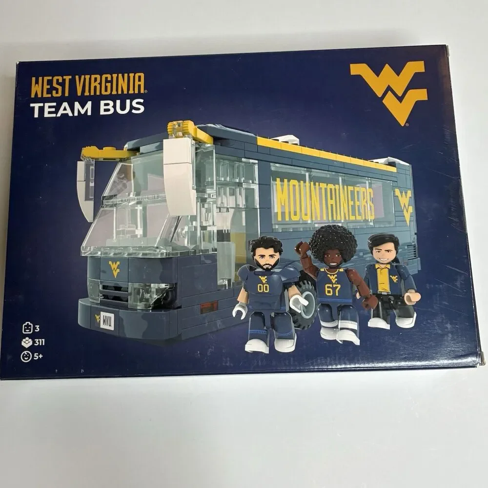 West Virginia Mountaineers Building Pieces Team Bus Rare